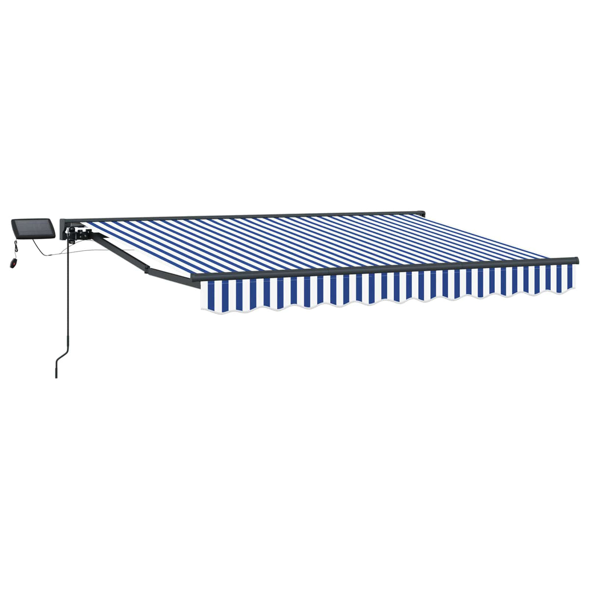 vidaXL Manual Awning Frame with LEDs Blue, White, Anthracite 3 x 2 m