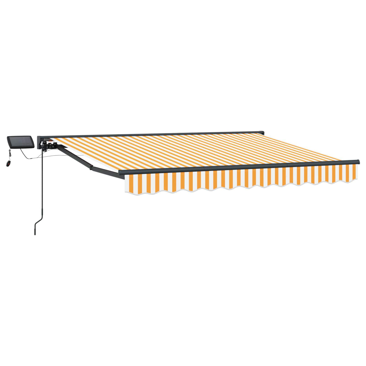 vidaXL Manual Awning Frame with LEDs Yellow, White, Anthracite 3 x 2 m