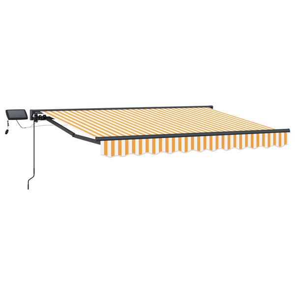 vidaXL Manual Awning Frame with LEDs Yellow, White, Anthracite 3 x 2 m