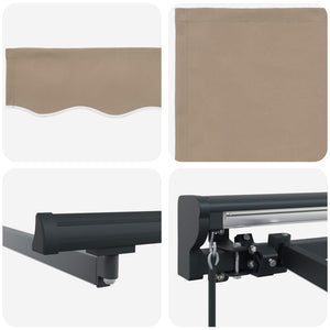 vidaXL Manual Awning Frame with LEDs Beige and Anthracite 3 x 2 m