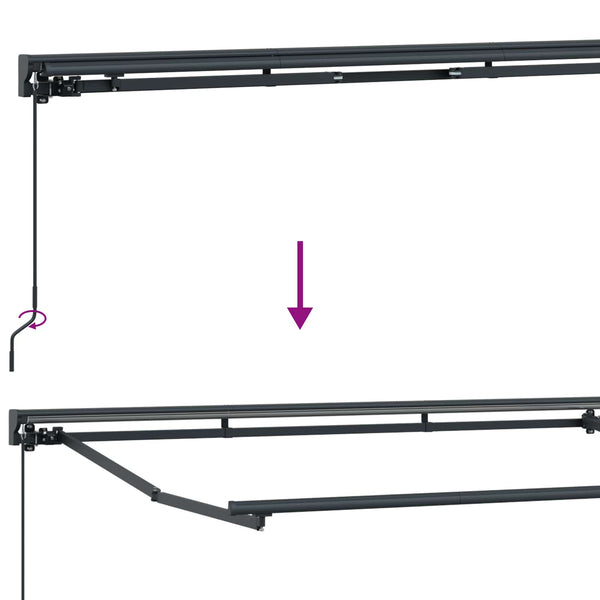 vidaXL Manual Awning Frame with LEDs Beige and Anthracite 3 x 2 m