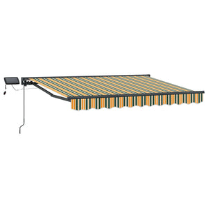 vidaXL Manual Awning Frame with LEDs Green, Yellow, Anthracite 3 x 2 m