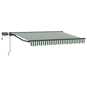 vidaXL Manual Awning Frame with LEDs Green, White, Anthracite 3 x 2 m