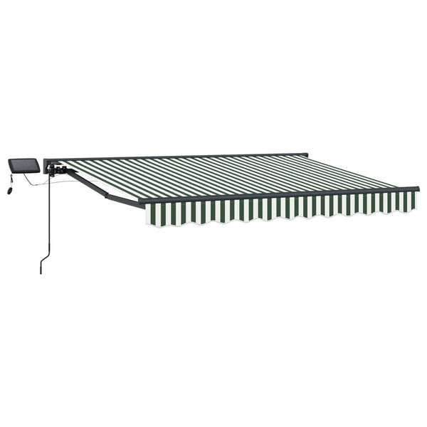 vidaXL Manual Awning Frame with LEDs Green, White, Anthracite 3 x 2 m