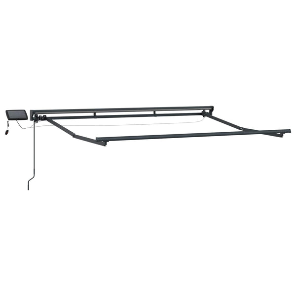 vidaXL Manual Awning Frame with LEDs Red and Anthracite 3.5 x 2 m