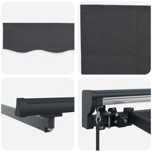 vidaXL Manual Awning Frame with LEDs Anthracite 4 x 2 m