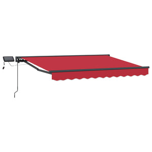Manuelle LED Markise 3x2,5m Rot & Anthrazit