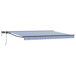 Manuelle LED-Markise 4x3m Anthrazit/Blau/Weiß