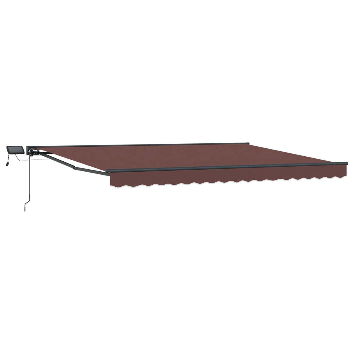 Manuelle LED Markise 4x3m Braun/Anthrazit