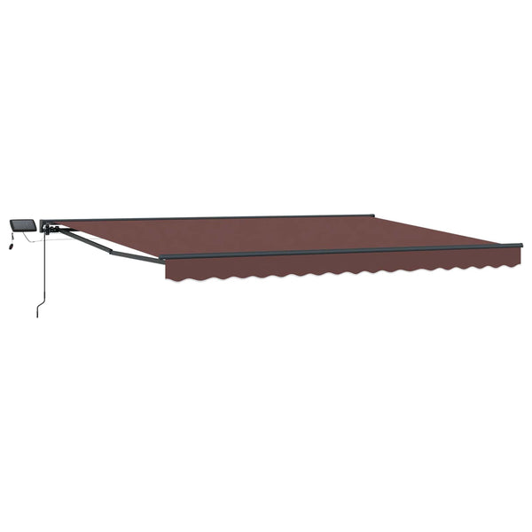Manuelle LED Markise 4x3m Braun/Anthrazit