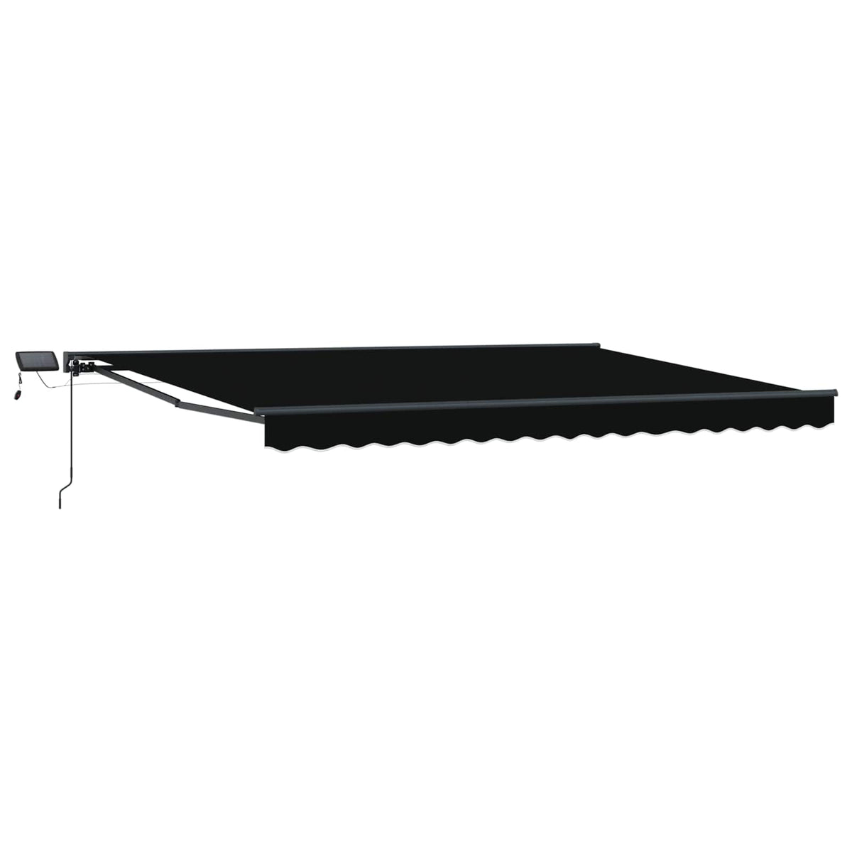 Manuelle Markise mit LED, 4x3 m, Schwarz/Anthrazit