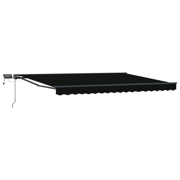 Manuelle Markise mit LED, 4x3 m, Schwarz/Anthrazit