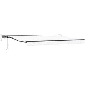 Manuelle LED Markise 4x3m, Weiß/Anthrazit