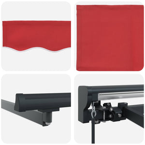 Manuelle LED-Markise 4x3m Rot & Anthrazit