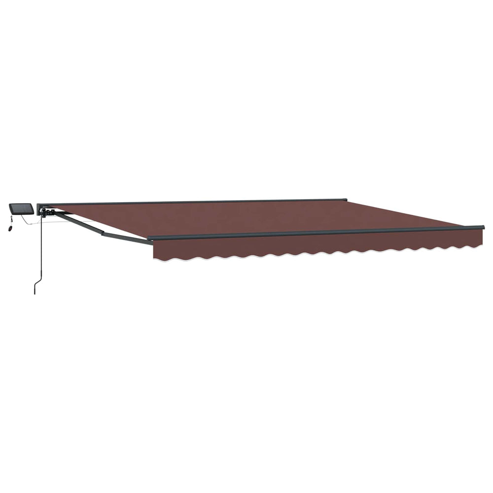 Manuelle LED-Markise Braun/Anthrazit 4x3,5 m