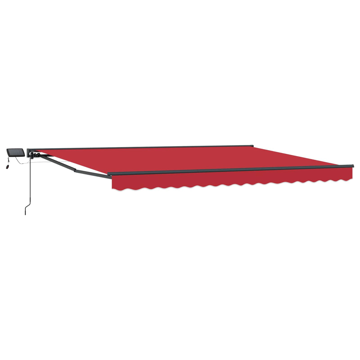 Manuelle Markise mit LEDs, Rot/Anthrazit, 4x3,5 m