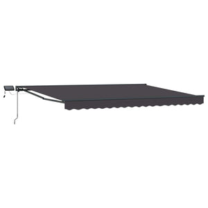 Manuelle Markise mit LEDs, 4,5 x 3,5 m, Anthrazit