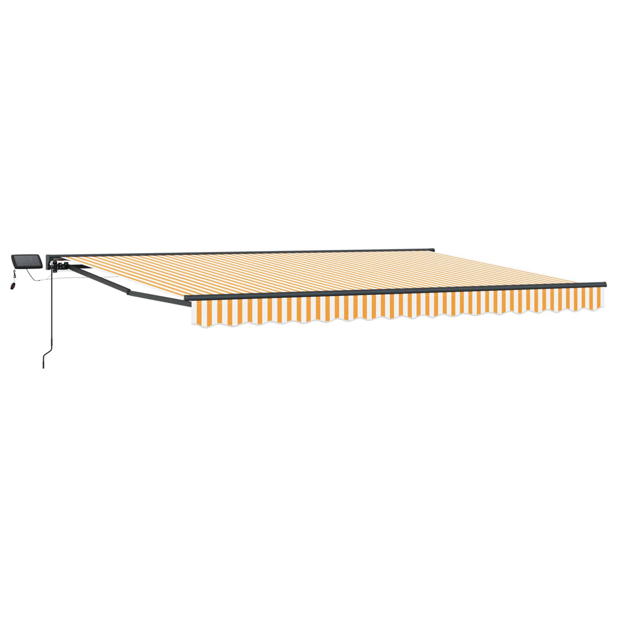 Markisenrahmen mit LED 5x3m Gelb/Weiß/Anthrazit