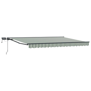Manuelle LED Markise 5x3m Grün/Weiß/Anthrazit