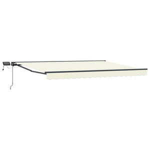 Manuelle LED-Markise Creme/Anthrazit 5x3,5m