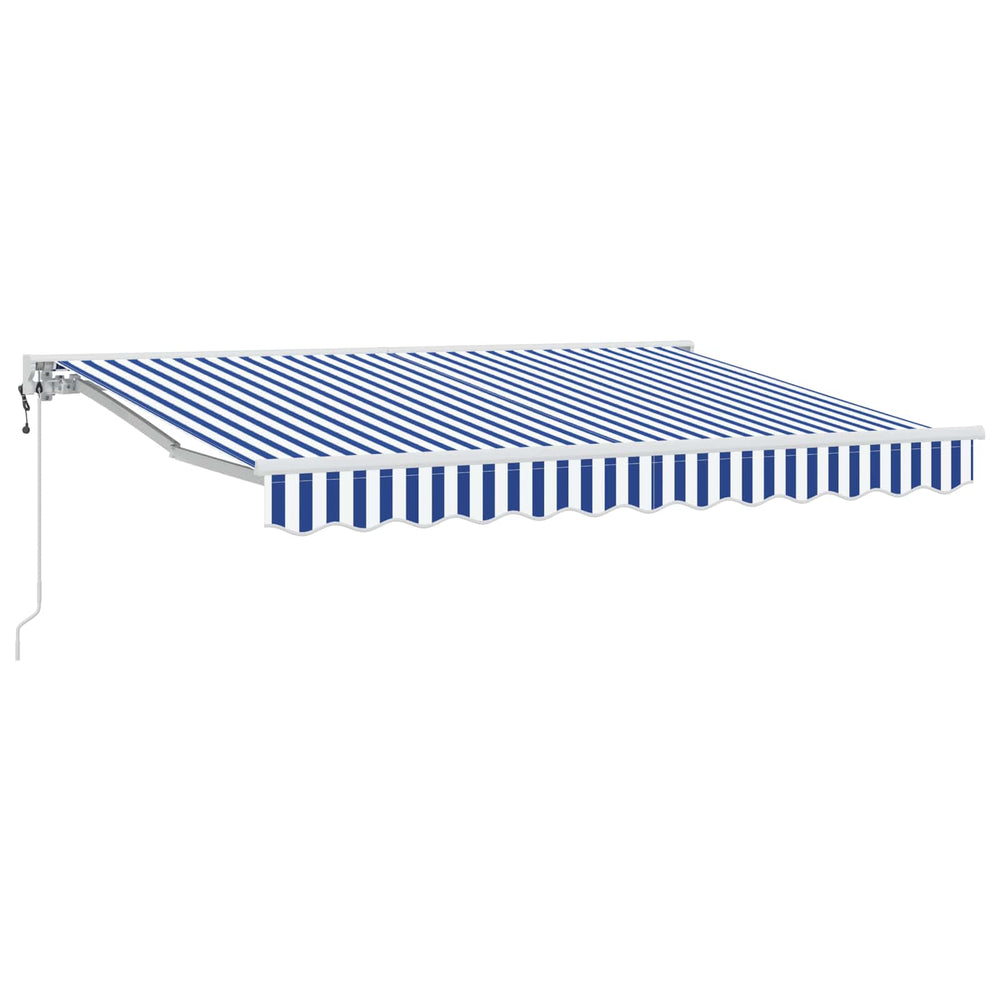 Elektrische Markise, ausziehbar, 3,5x2,5m, blau-weiß