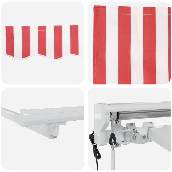 Elektrische Markise Rot/Weiß 3,5x2,5 m