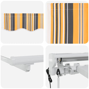 Elektrische Markise 3,5x2,5m Gelb/Grau/Weiß