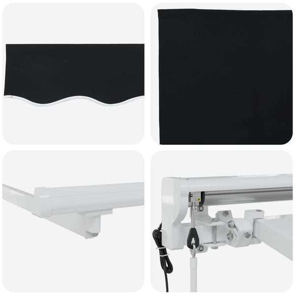 Elektrische Markise, ausziehbar, 3,5x2,5m, Schwarz