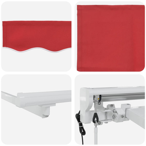 vidaXL Electric Retractable Awning Red 4 x 3 m