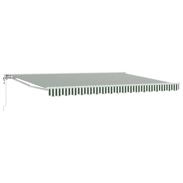 vidaXL Electric Extendable Awning Green and White 4 x 3 m