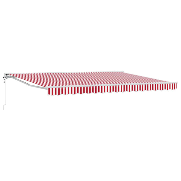 vidaXL Electric Retractable Awning Red and White 4 x 3.5 m
