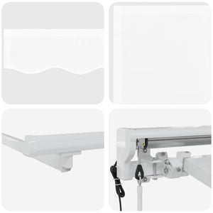 Elektrische Markise, ausziehbar, 5x3 m, Weiß