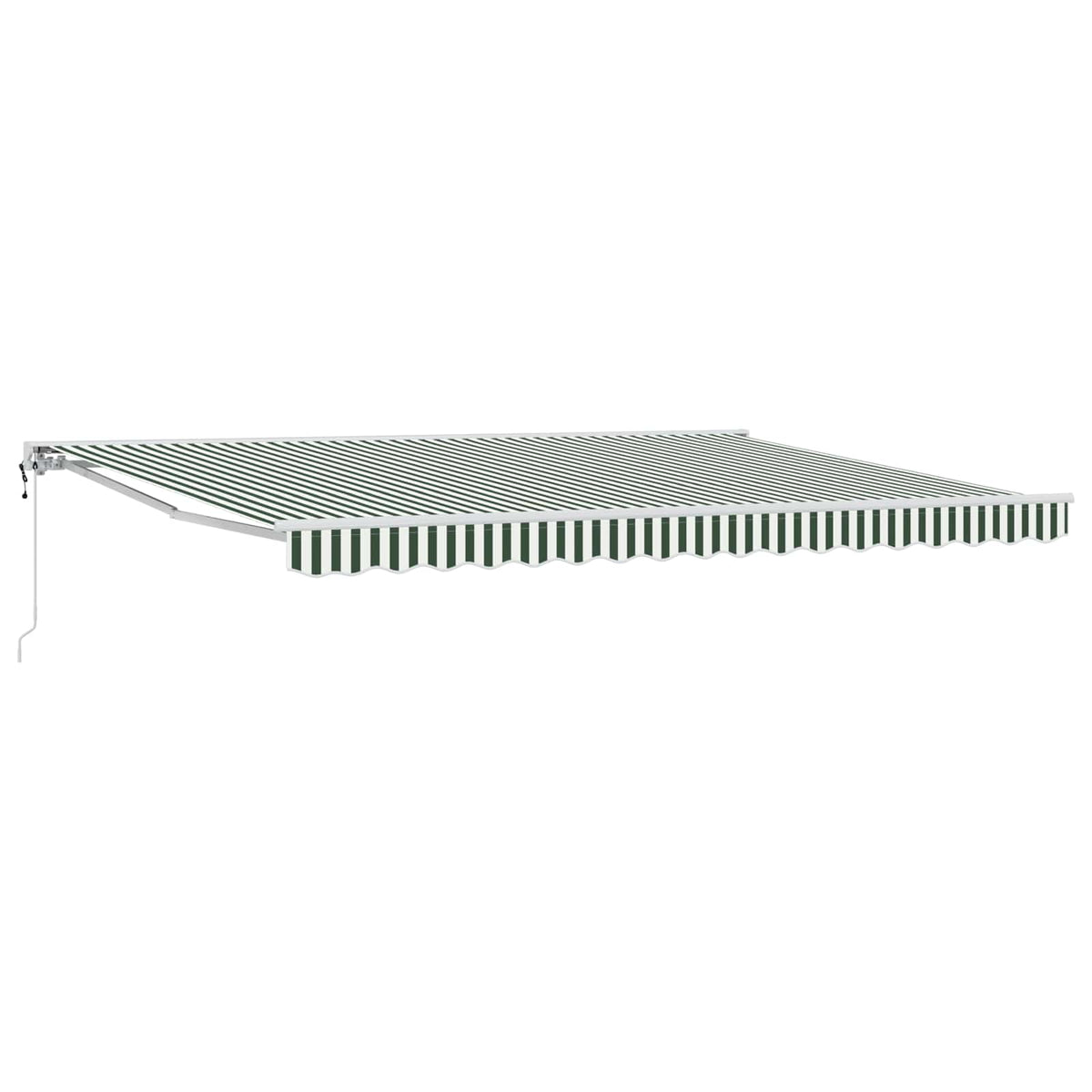 Elektrische Markise, Ausziehbar, Grün-Weiß, 5x3 m