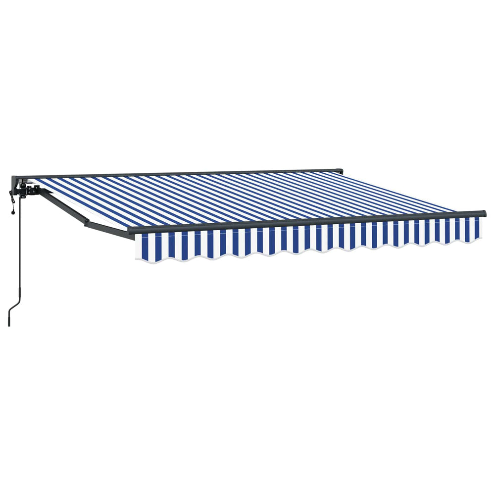 Elektrische Markise, Ausziehbar, Blau-Weiß, 2,5x2m