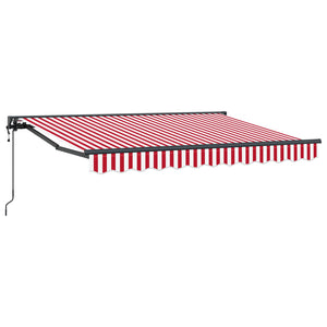 Elektrische Markise, Ausziehbar, Rot/Weiß, 2,5x2m