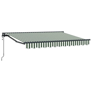 Elektrische Ausziehbare Markise Grün/Weiß 2,5x2m