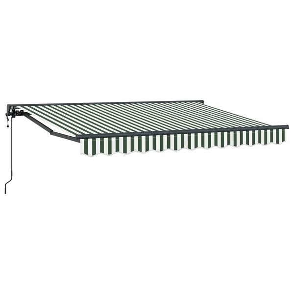 Elektrische Ausziehbare Markise Grün/Weiß 2,5x2m