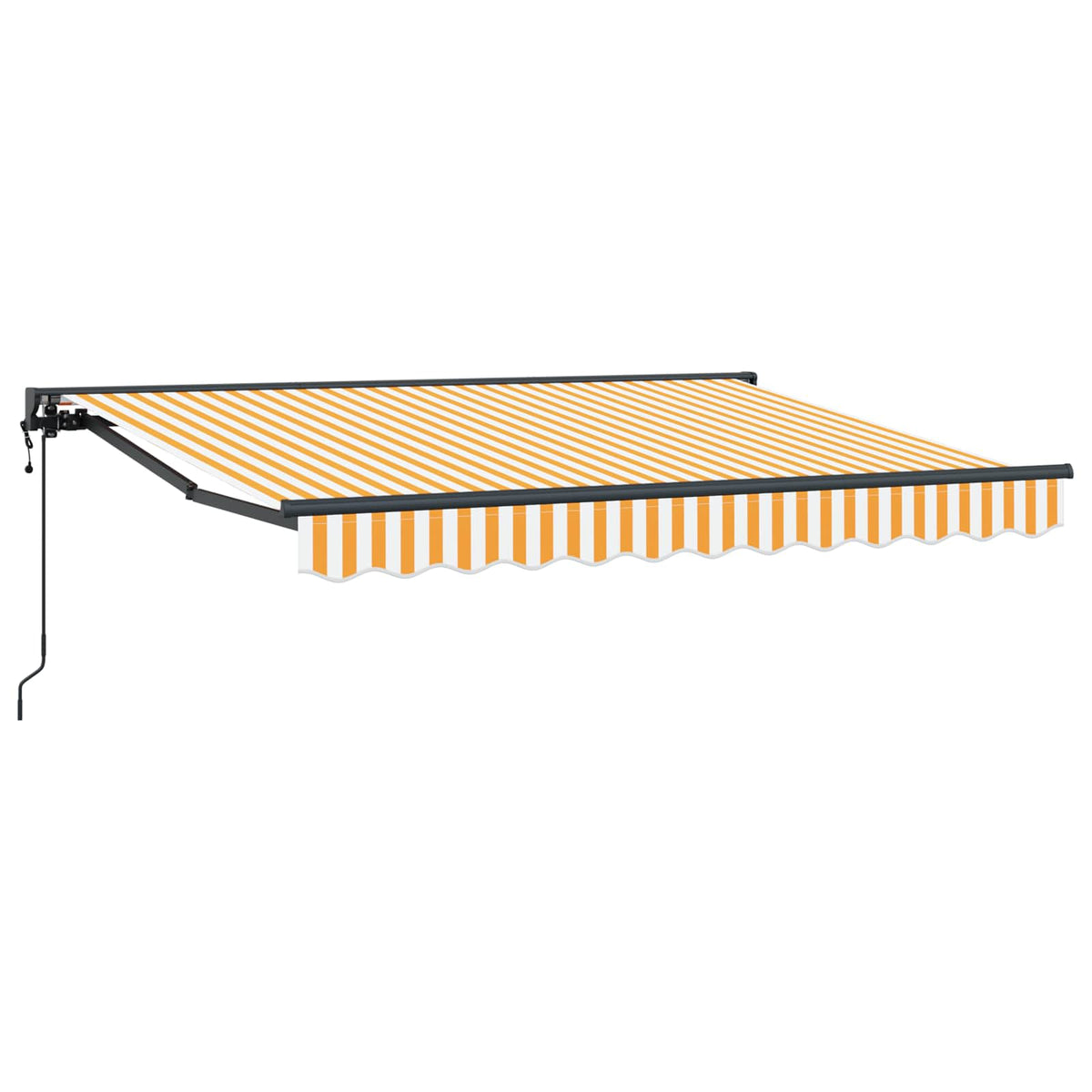 vidaXL Electric Retractable Awning Yellow and White 3.5 x 2 m