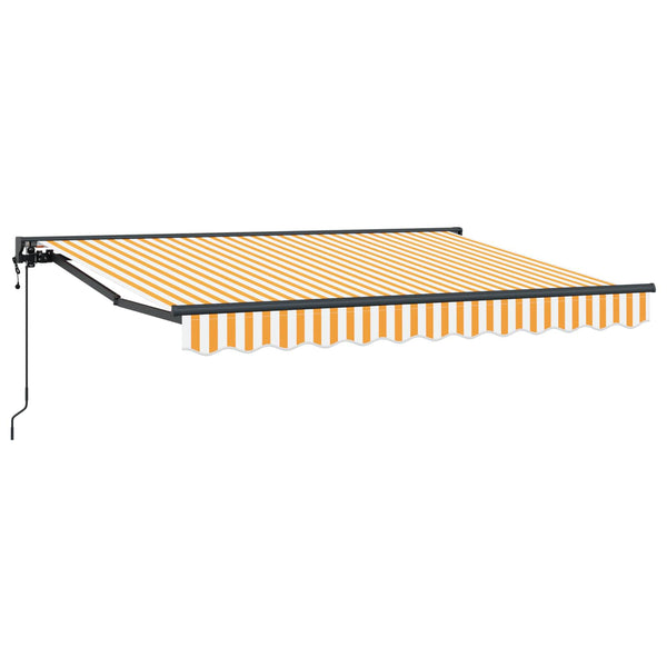 vidaXL Electric Retractable Awning Yellow and White 3.5 x 2 m
