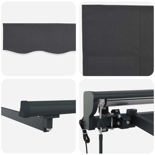 vidaXL Electric Retractable Awning Anthracite 4 x 2 m