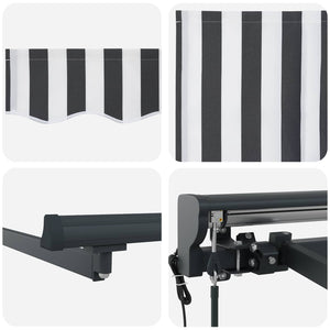 vidaXL Electric Retractable Awning Anthracite and White 4 x 2 m