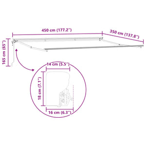vidaXL Electric Extendable Awning Beige and Anthracite 4.5 x 3.5 m