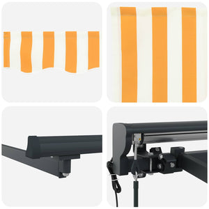 vidaXL Electric Retractable Awning Yellow, White, Anthracite 5 x 3.5 m