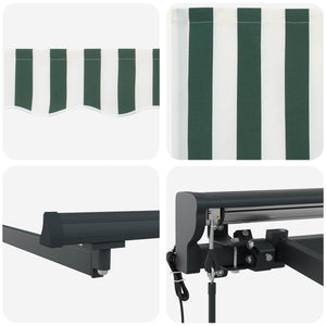 vidaXL Electric Retractable Awning Green, White, Anthracite 5 x 3.5 m