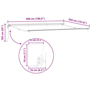 vidaXL Electric Retractable Awning Green, White, Anthracite 5 x 3.5 m