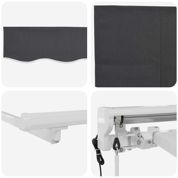 vidaXL Electric Retractable Awning White and Anthracite 3.5 x 2 m