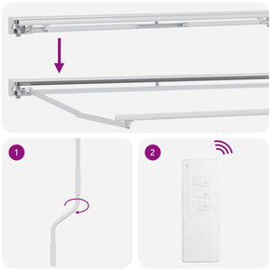 Elektrische Markise, Ausziehbar, 3,5x2m, Hellgrau/Weiß