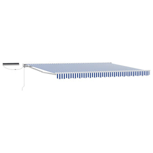 Elektrische Markise, Ausziehbar, 4x2m, Blau-Weiß