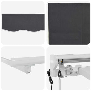 Elektrische Markise, Ausziehbar, 3x2,5m, Weiß & Anthrazit