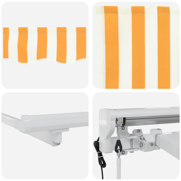 Elektrische Markise Gelb-Weiß 3,5x2,5m